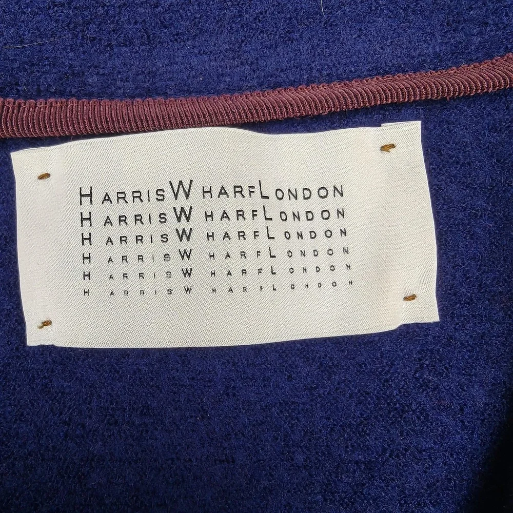 Harris Wharf London Blazer Womens IT 48 Blue Virgin Wool Sport Coat Jacket Italy